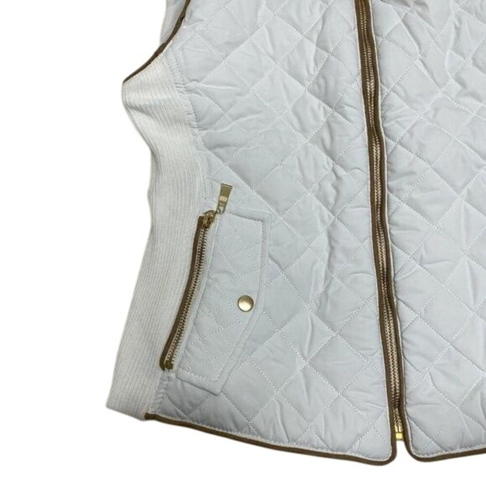 Active Basic White Quilted Vest With Contrast Sue… - image 4
